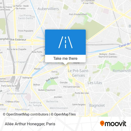 Allée Arthur Honegger map