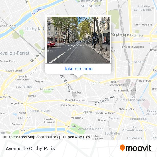 Mapa Avenue de Clichy