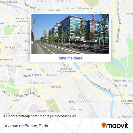 Mapa Avenue de France