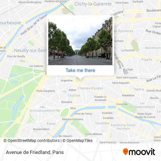 Mapa Avenue de Friedland