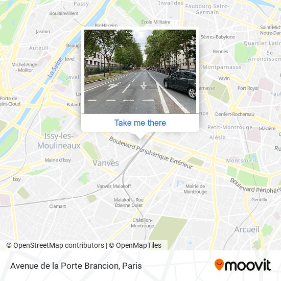 Avenue de la Porte Brancion map