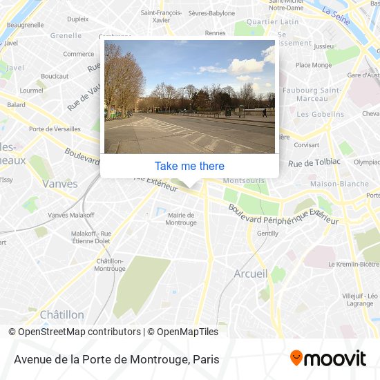 Mapa Avenue de la Porte de Montrouge