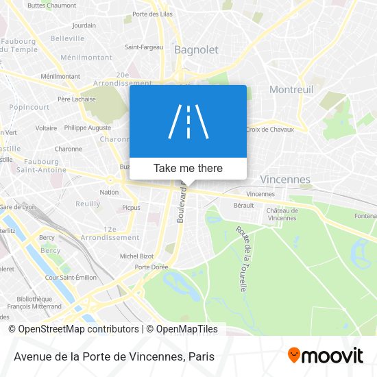 Avenue de la Porte de Vincennes map