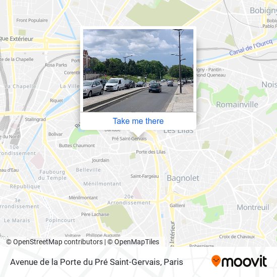 Avenue de la Porte du Pré Saint-Gervais map