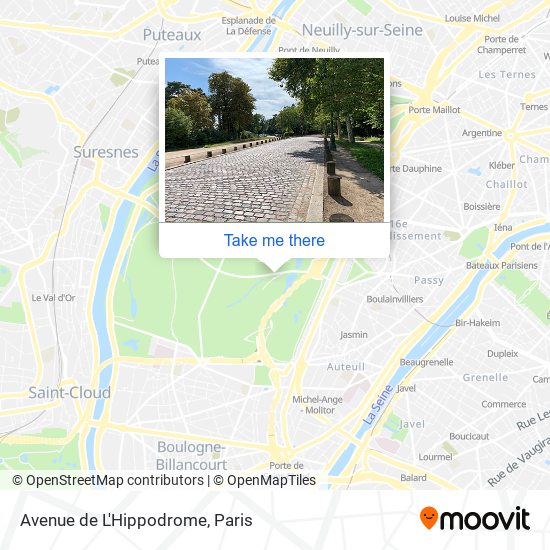 Mapa Avenue de L'Hippodrome