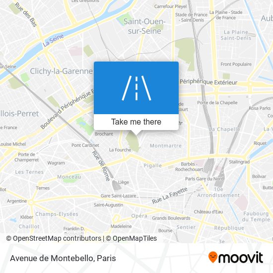 Mapa Avenue de Montebello