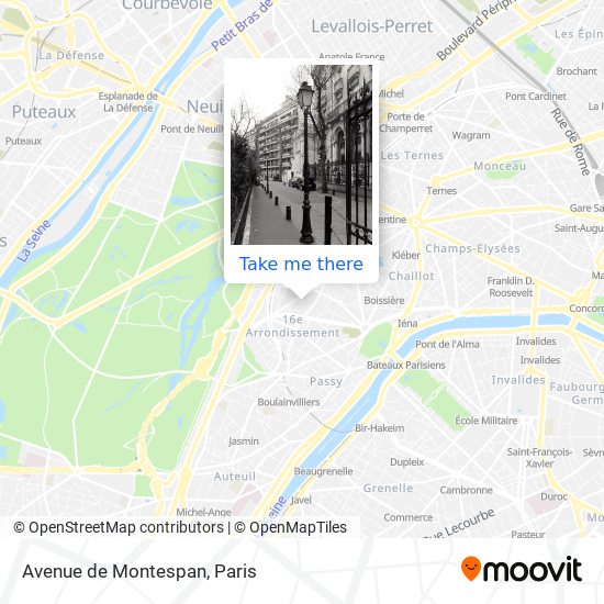 Mapa Avenue de Montespan