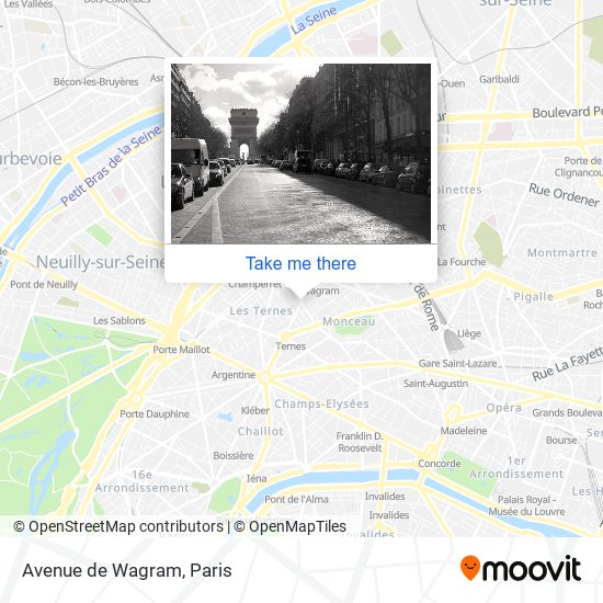 Mapa Avenue de Wagram