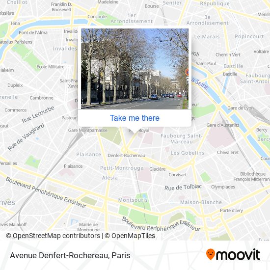 Avenue Denfert-Rochereau map