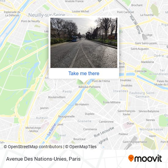 Mapa Avenue Des Nations-Unies