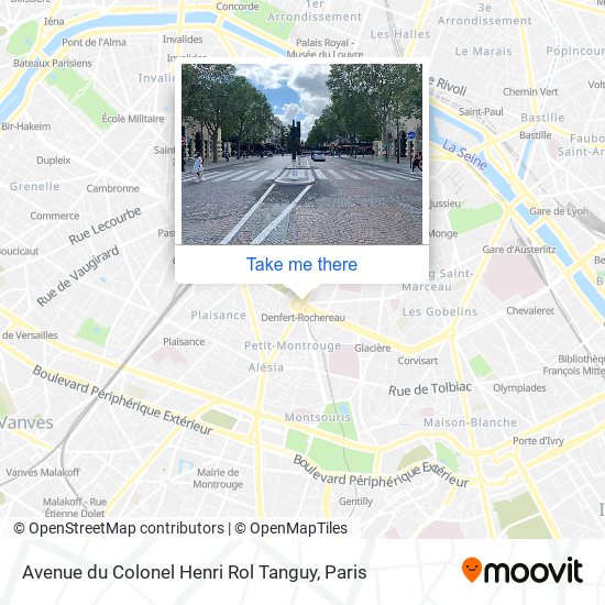 Mapa Avenue du Colonel Henri Rol Tanguy