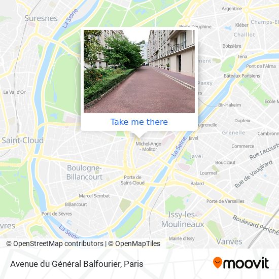 Mapa Avenue du Général Balfourier