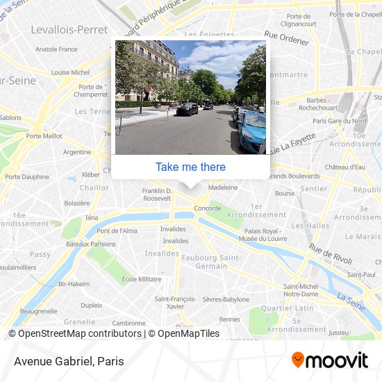 Mapa Avenue Gabriel