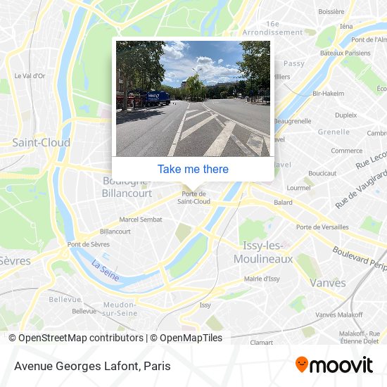 Mapa Avenue Georges Lafont