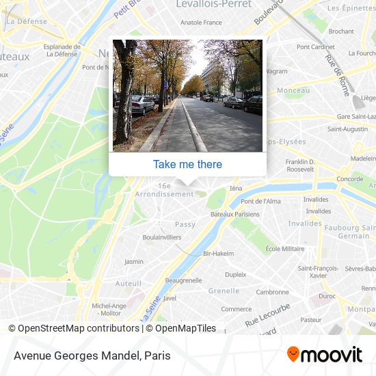 Mapa Avenue Georges Mandel