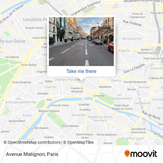 Mapa Avenue Matignon