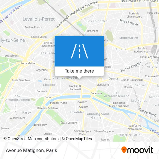 Avenue Matignon map