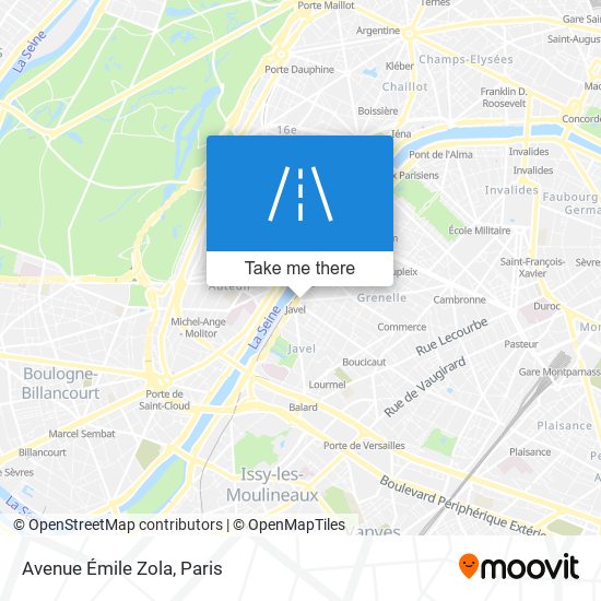 Mapa Avenue Émile Zola