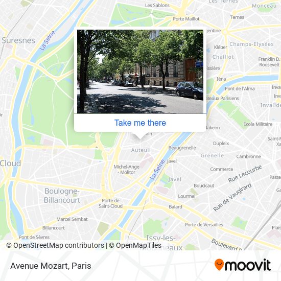 Avenue Mozart map