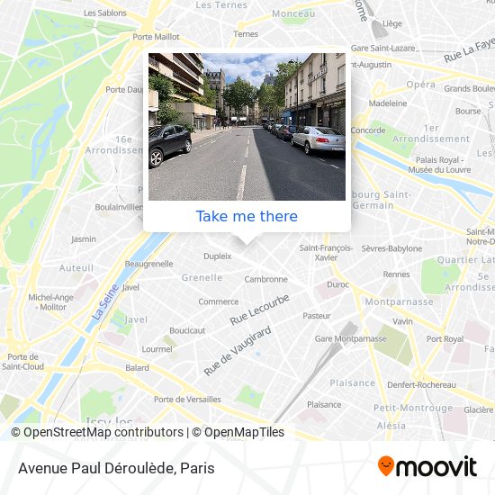 Mapa Avenue Paul Déroulède