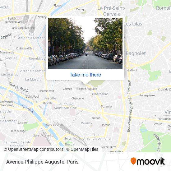 Avenue Philippe Auguste map