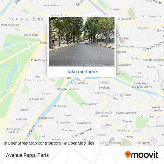Mapa Avenue Rapp