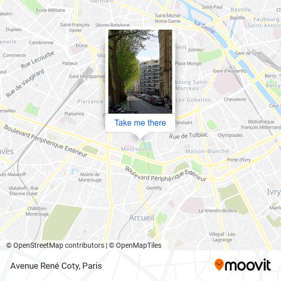 Mapa Avenue René Coty