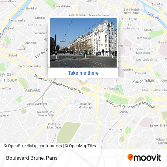 Boulevard Brune map