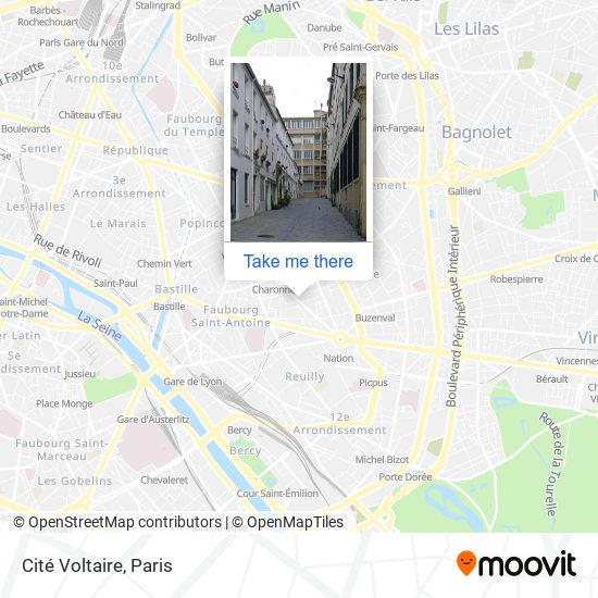 How to get to Cité Voltaire in Paris by Metro, Bus or RER?