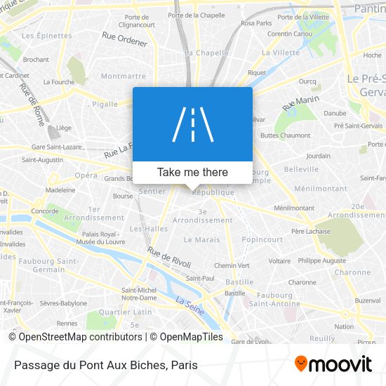 Passage du Pont Aux Biches map