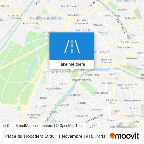 Place du Trocadéro Et du 11 Novembre 1918 map