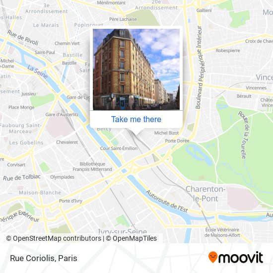 Rue Coriolis map