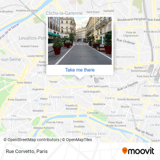 Mapa Rue Corvetto