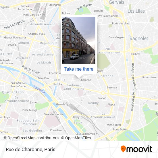 Mapa Rue de Charonne