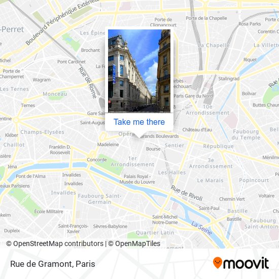 Mapa Rue de Gramont