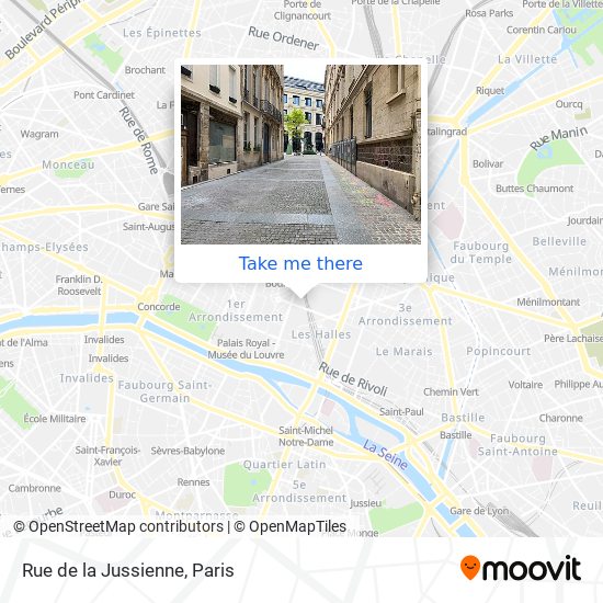 Mapa Rue de la Jussienne