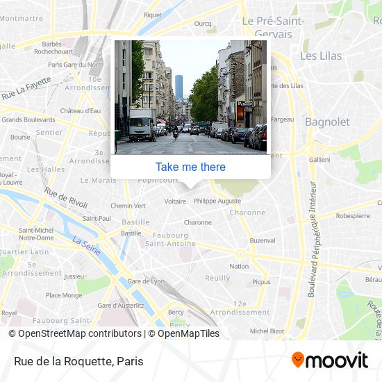 Mapa Rue de la Roquette