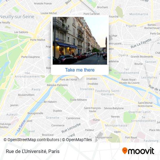 Mapa Rue de L'Université