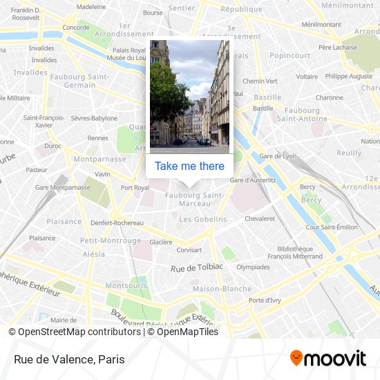 Mapa Rue de Valence