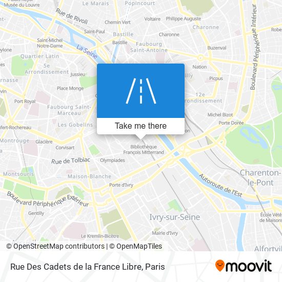 Mapa Rue Des Cadets de la France Libre