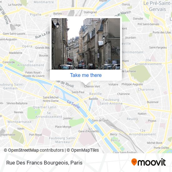 Rue Des Francs Bourgeois map