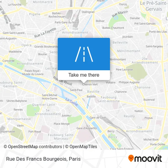 Rue Des Francs Bourgeois map