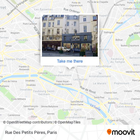 Mapa Rue Des Petits Pères