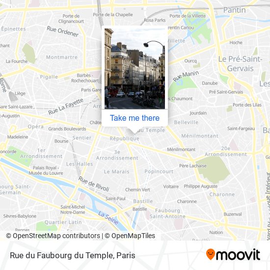 Mapa Rue du Faubourg du Temple