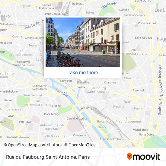 Mapa Rue du Faubourg Saint-Antoine