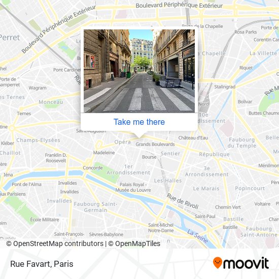 Rue Favart map