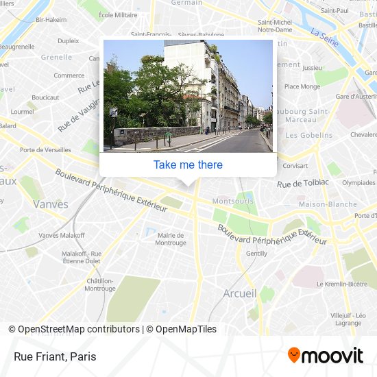 Mapa Rue Friant