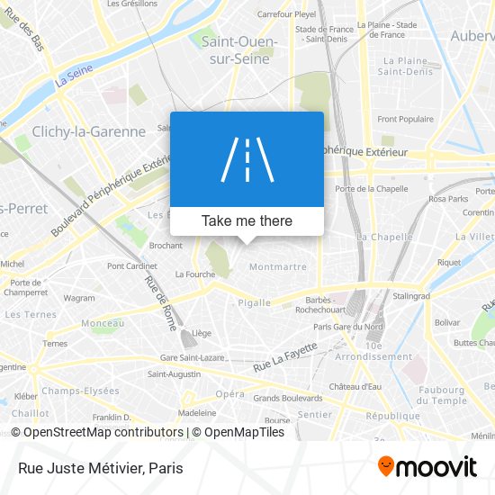 Mapa Rue Juste Métivier