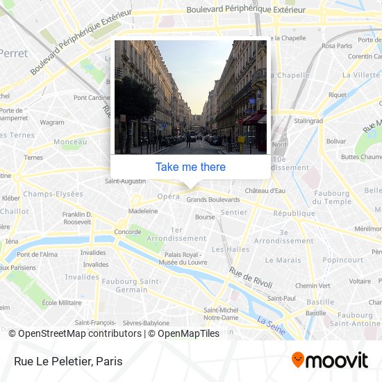 Mapa Rue Le Peletier