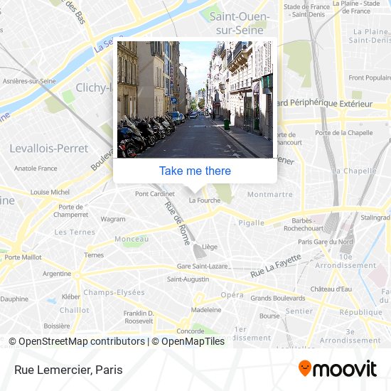 Rue Lemercier map